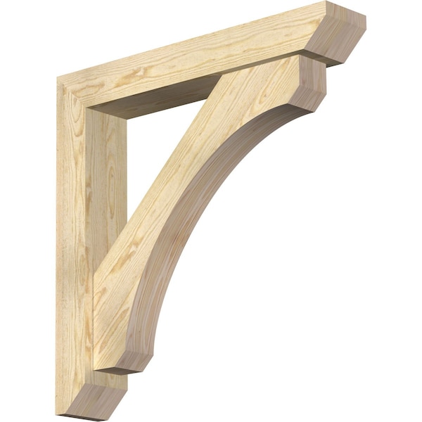 Ekena Millwork Legacy Slat Rough Sawn Bracket w/ Offset Brace, Douglas Fir, 6"W x 34"D x 34"H BKT0604X34X34LEC06RDF - main